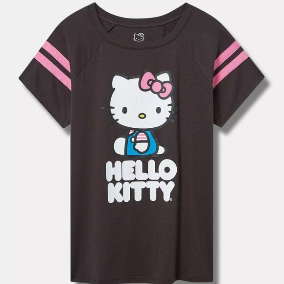 ❤️NWT VINTAGE TORRID GRAPHIC TEE - HELLO KITTY - BOAT NECK - SANRIO PLUS SIZE - Picture 1 of 14
